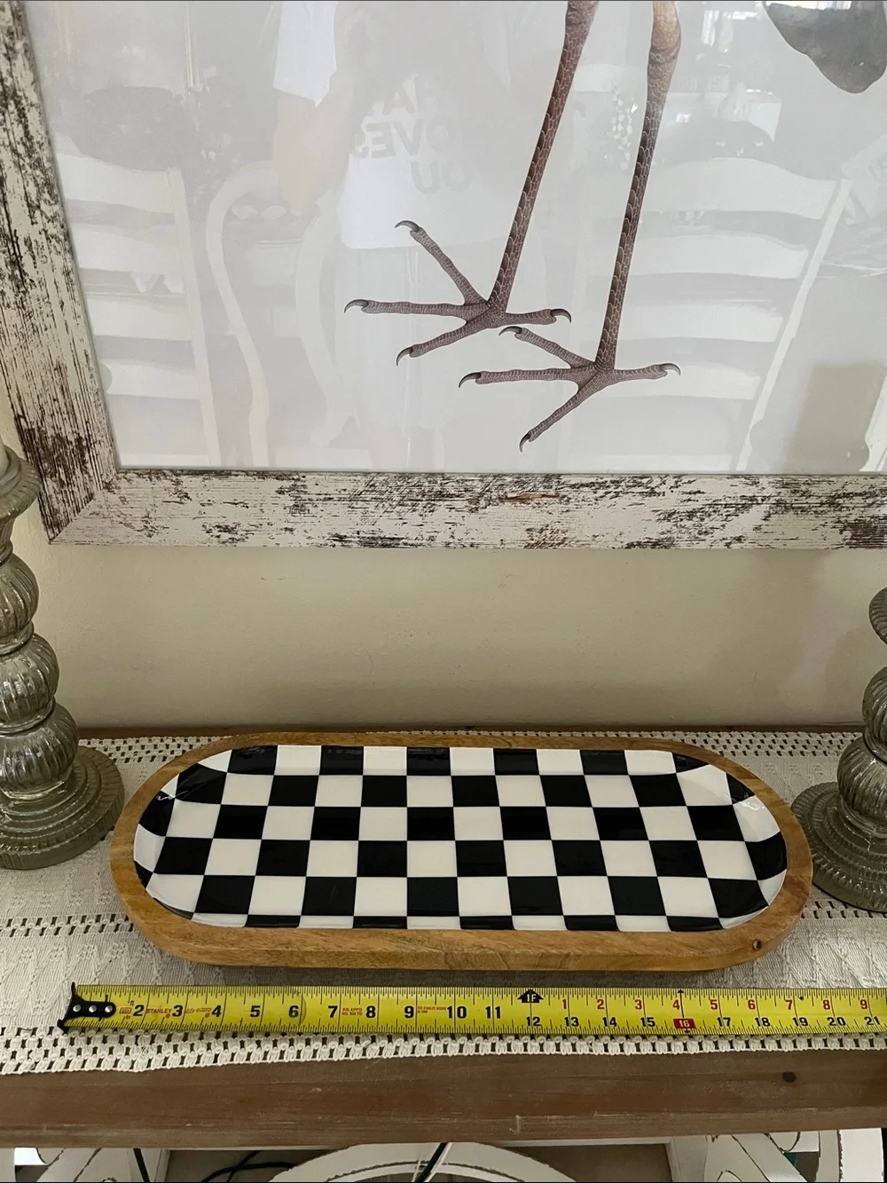 Checkered serving platter